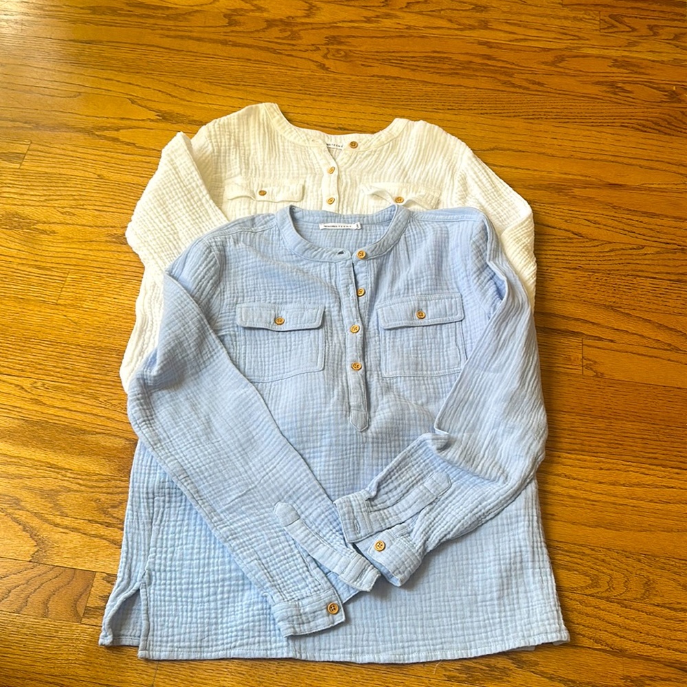 🇫🇷 Set of 2 cotton long sleeve shirts-new without tags
